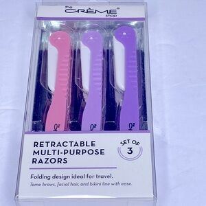 The Creme Shop Retractable Multi-Purpose Razors Set of 3 Foldable Design